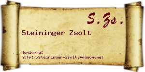 Steininger Zsolt névjegykártya